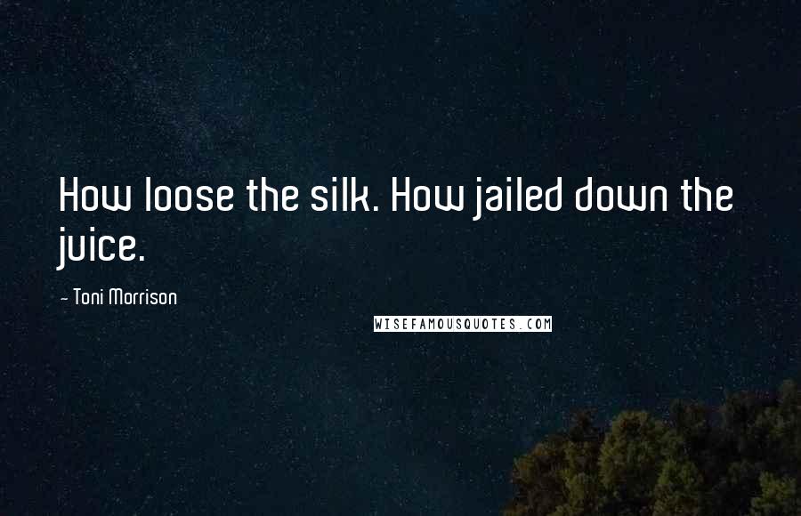 Toni Morrison Quotes: How loose the silk. How jailed down the juice.