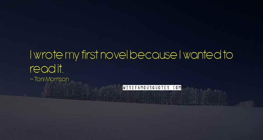 Toni Morrison Quotes: I wrote my first novel because I wanted to read it.