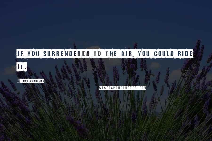 Toni Morrison Quotes: If you surrendered to the air, you could ride it.