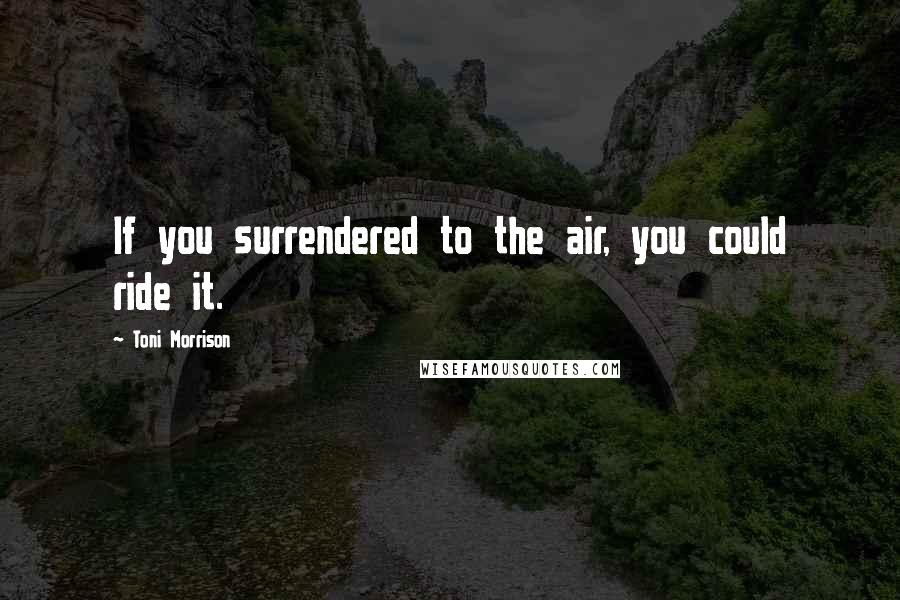 Toni Morrison Quotes: If you surrendered to the air, you could ride it.