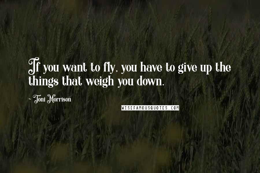 Toni Morrison Quotes: If you want to fly, you have to give up the things that weigh you down.