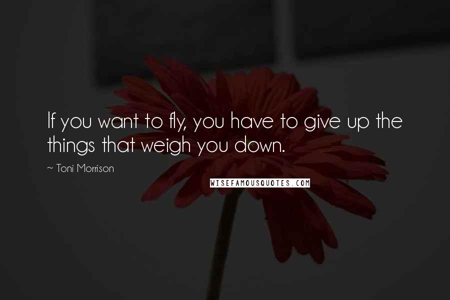 Toni Morrison Quotes: If you want to fly, you have to give up the things that weigh you down.