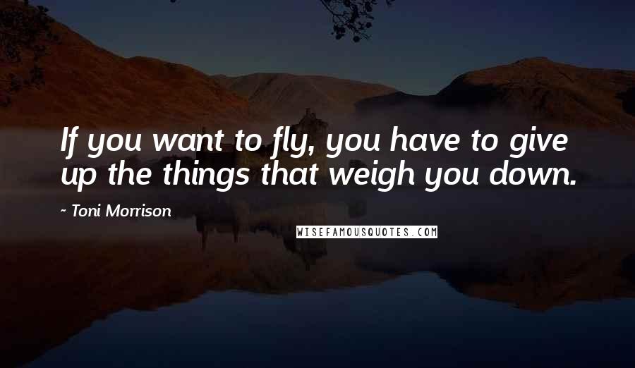 Toni Morrison Quotes: If you want to fly, you have to give up the things that weigh you down.