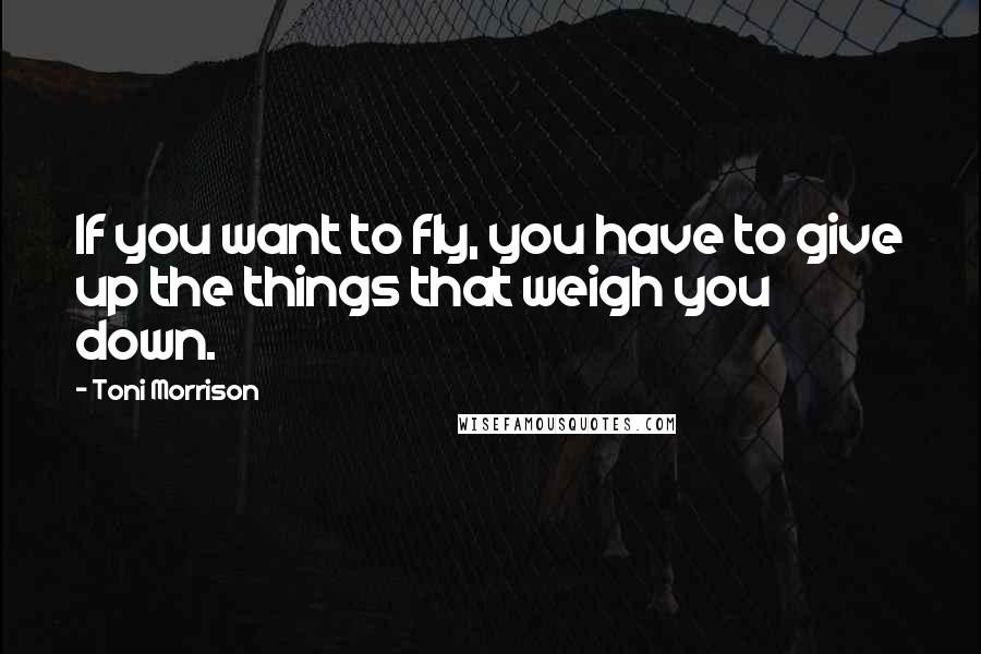 Toni Morrison Quotes: If you want to fly, you have to give up the things that weigh you down.