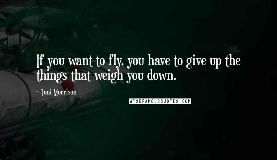 Toni Morrison Quotes: If you want to fly, you have to give up the things that weigh you down.