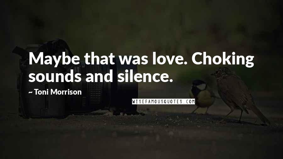 Toni Morrison Quotes: Maybe that was love. Choking sounds and silence.