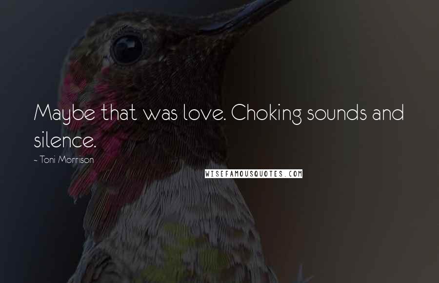 Toni Morrison Quotes: Maybe that was love. Choking sounds and silence.