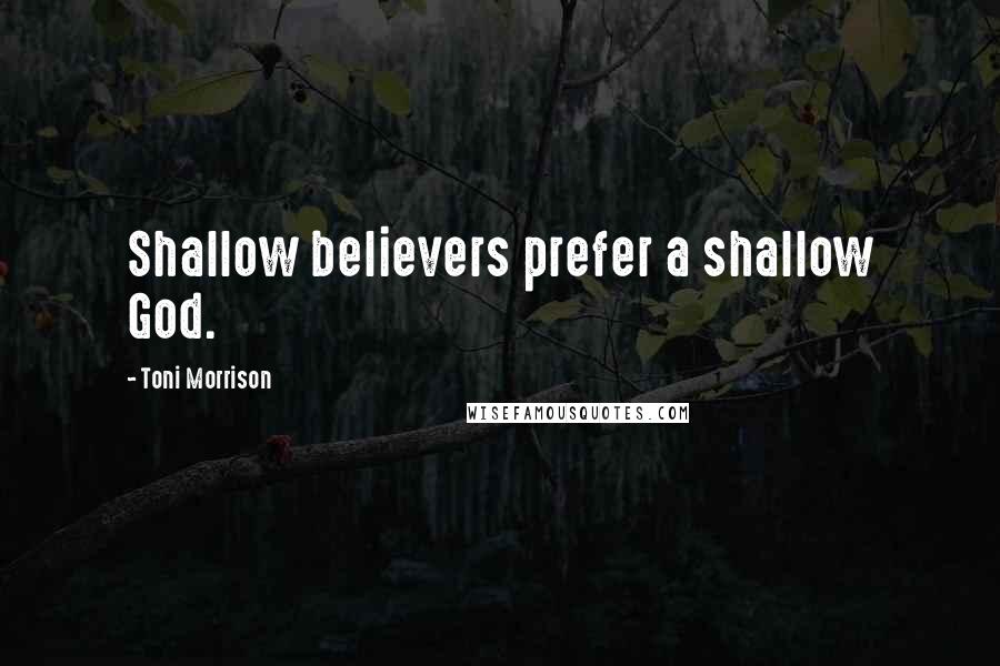 Toni Morrison Quotes: Shallow believers prefer a shallow God.