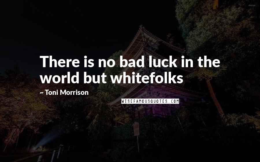 Toni Morrison Quotes: There is no bad luck in the world but whitefolks