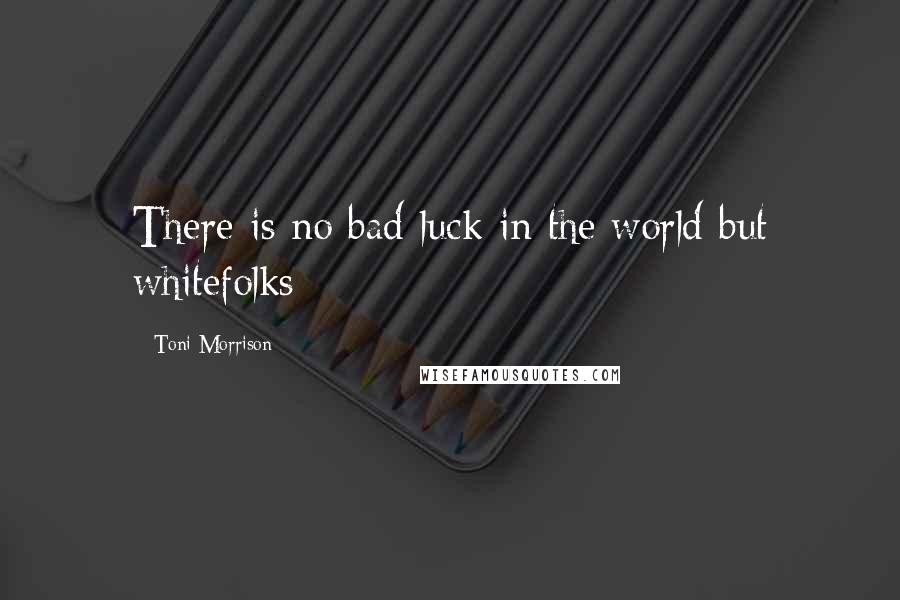 Toni Morrison Quotes: There is no bad luck in the world but whitefolks