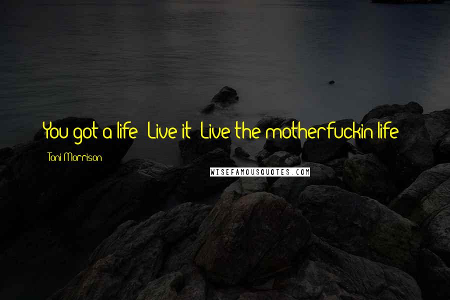 Toni Morrison Quotes: You got a life? Live it! Live the motherfuckin life!