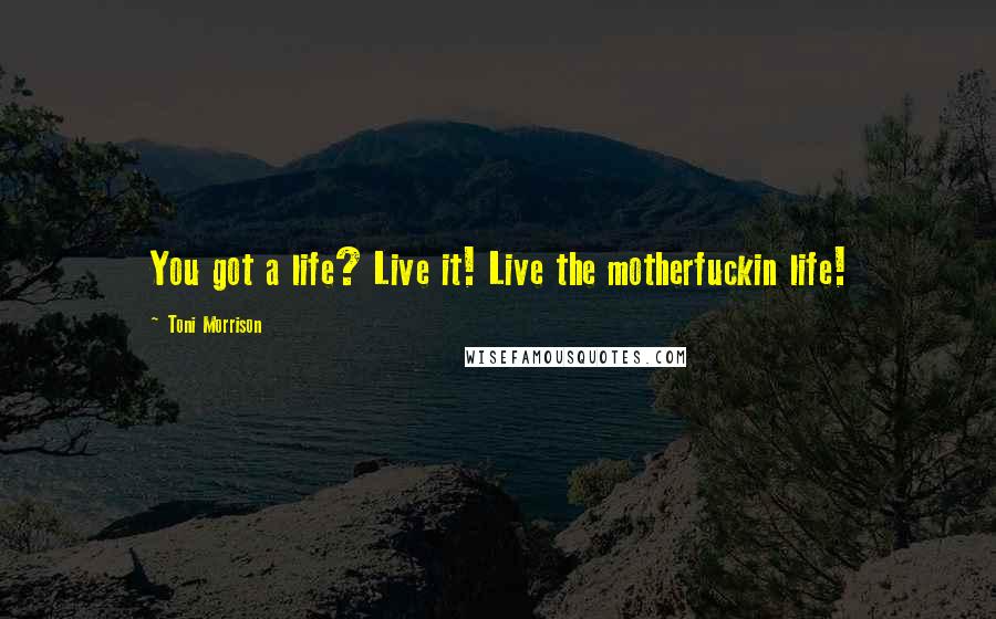 Toni Morrison Quotes: You got a life? Live it! Live the motherfuckin life!