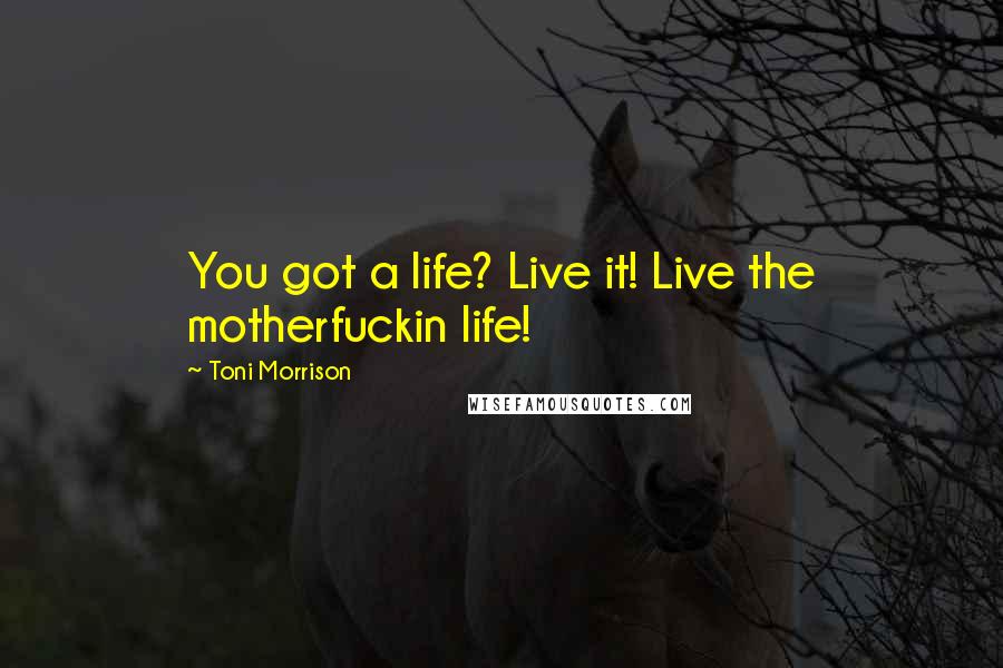 Toni Morrison Quotes: You got a life? Live it! Live the motherfuckin life!