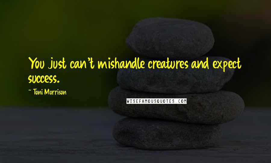 Toni Morrison Quotes: You just can't mishandle creatures and expect success.