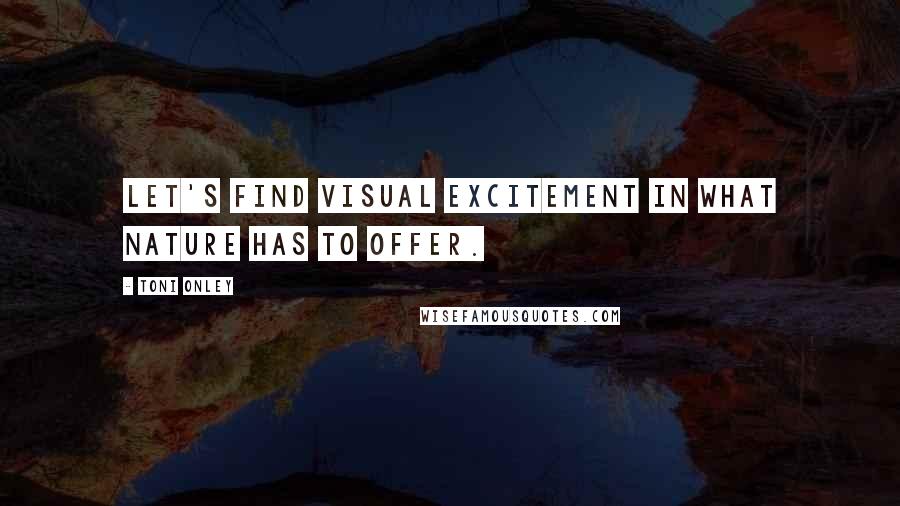 Toni Onley Quotes: Let's find visual excitement in what nature has to offer.