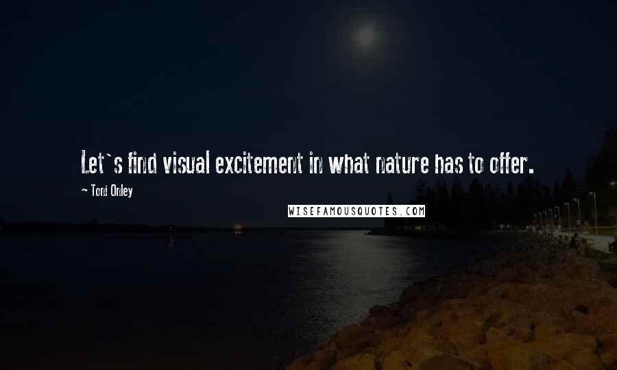 Toni Onley Quotes: Let's find visual excitement in what nature has to offer.