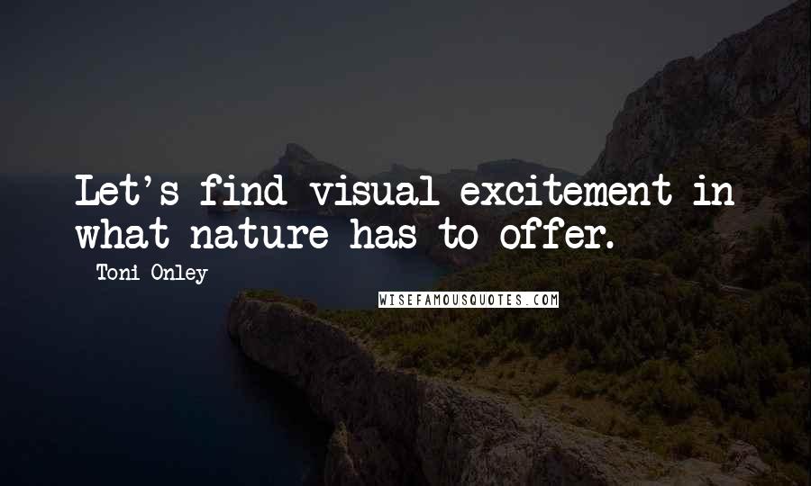 Toni Onley Quotes: Let's find visual excitement in what nature has to offer.