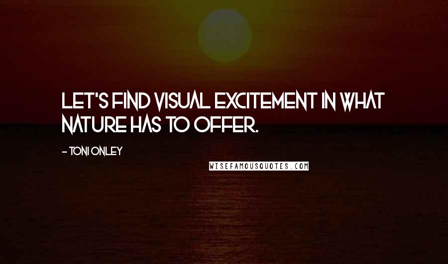 Toni Onley Quotes: Let's find visual excitement in what nature has to offer.