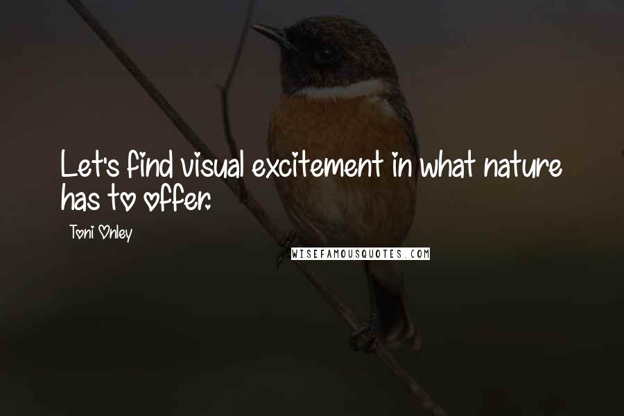 Toni Onley Quotes: Let's find visual excitement in what nature has to offer.