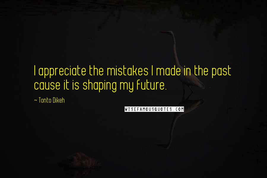 Tonto Dikeh Quotes: I appreciate the mistakes I made in the past cause it is shaping my future.