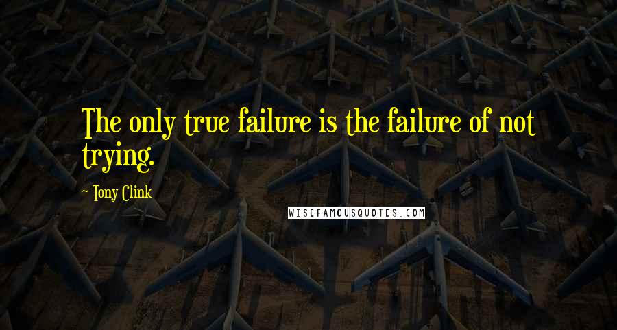 Tony Clink Quotes: The only true failure is the failure of not trying.
