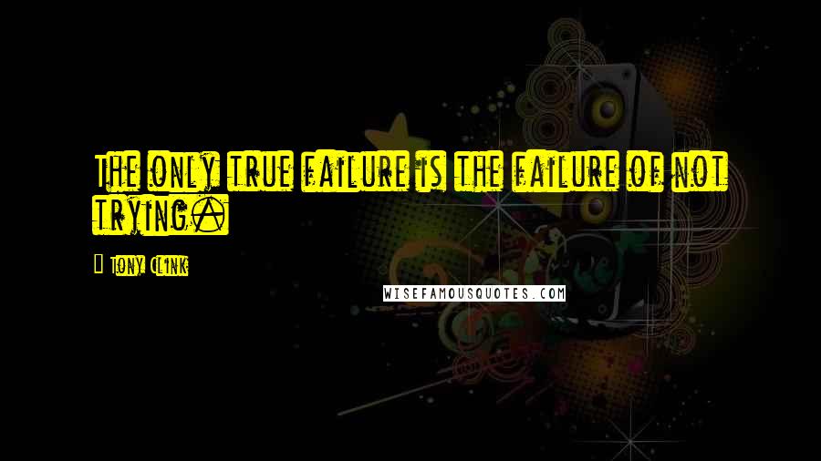 Tony Clink Quotes: The only true failure is the failure of not trying.