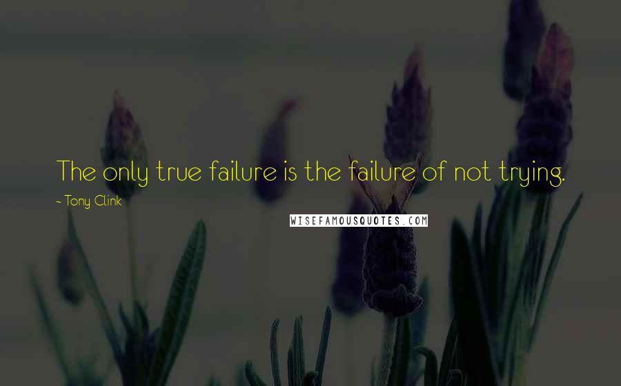 Tony Clink Quotes: The only true failure is the failure of not trying.