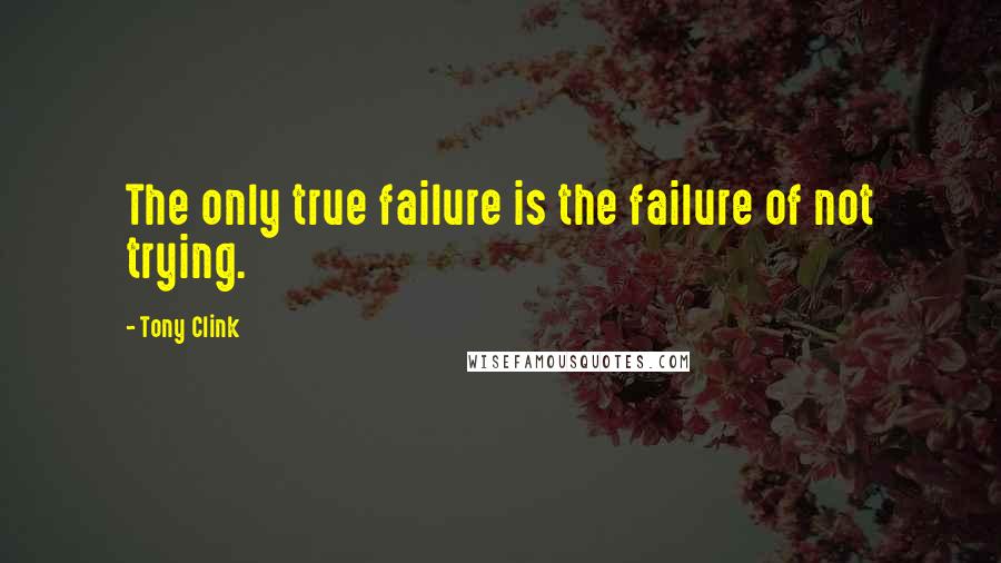 Tony Clink Quotes: The only true failure is the failure of not trying.