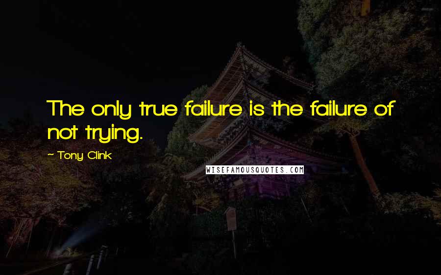 Tony Clink Quotes: The only true failure is the failure of not trying.