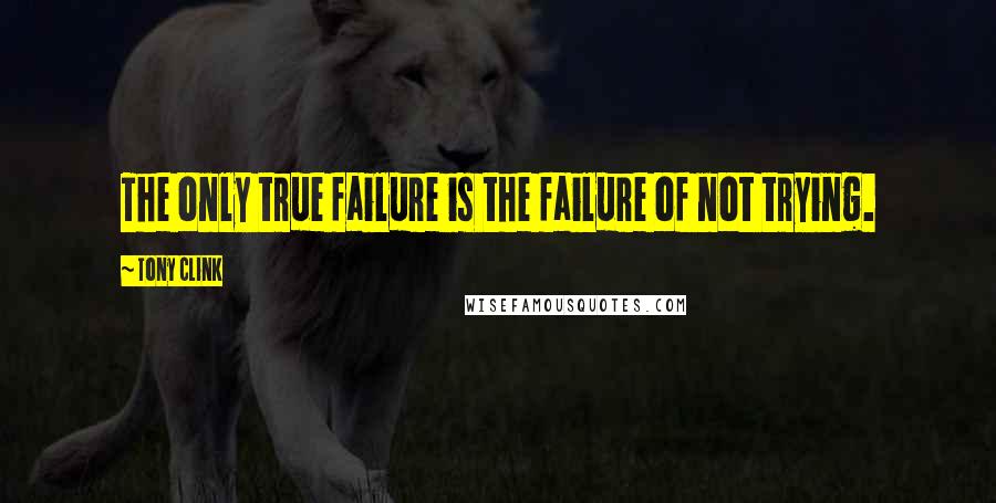 Tony Clink Quotes: The only true failure is the failure of not trying.