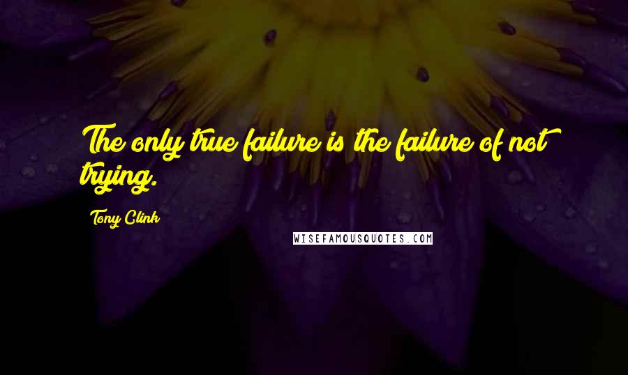 Tony Clink Quotes: The only true failure is the failure of not trying.