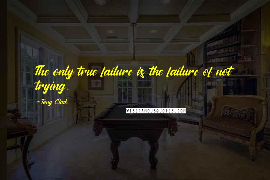 Tony Clink Quotes: The only true failure is the failure of not trying.