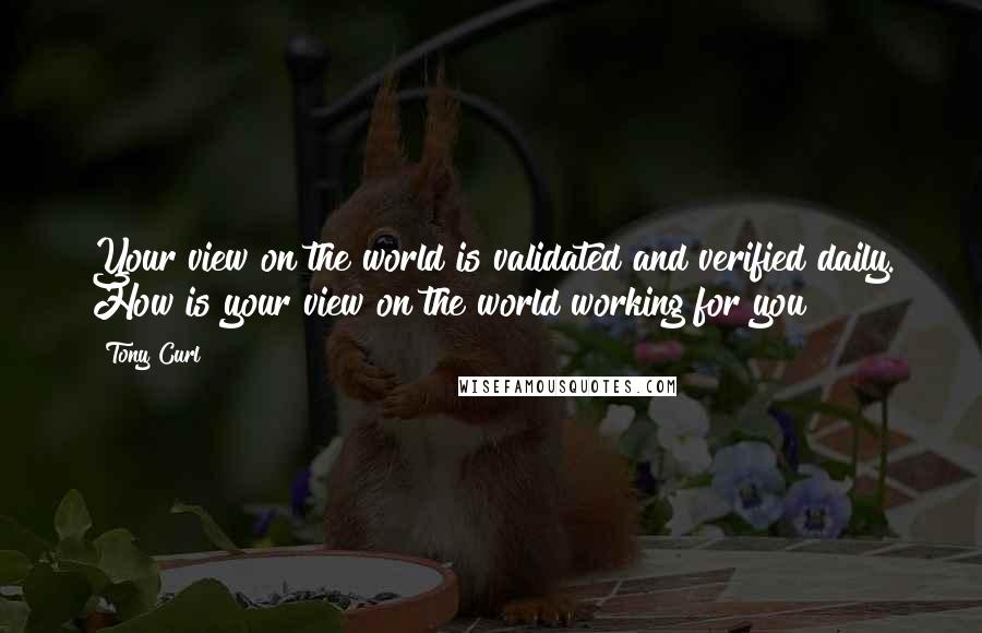 Tony Curl Quotes: Your view on the world is validated and verified daily. How is your view on the world working for you?