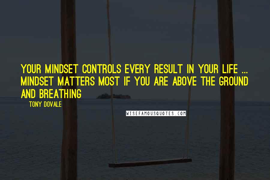 Tony Dovale Quotes: Your mindset controls every result in your life ... Mindset matters most if you are above the ground and breathing