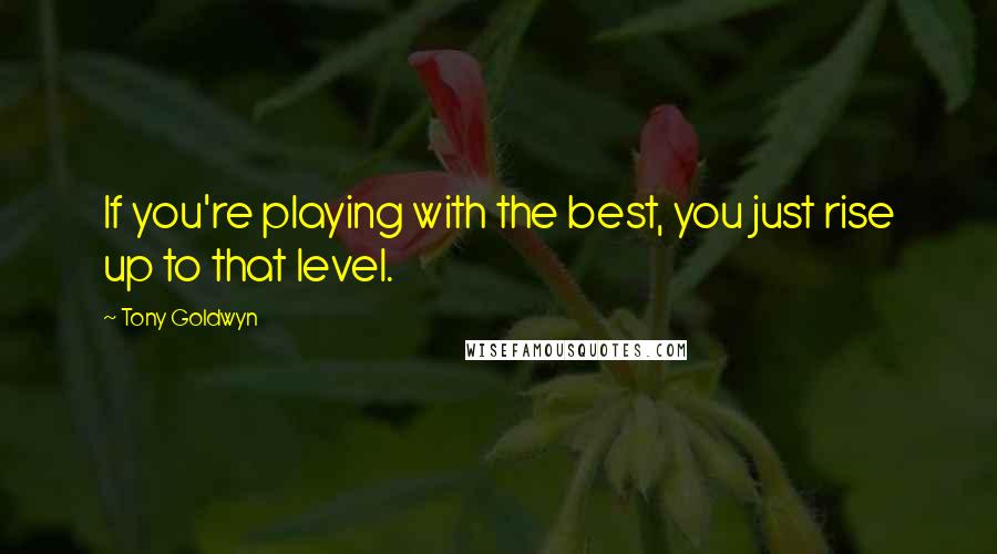 Tony Goldwyn Quotes: If you're playing with the best, you just rise up to that level.