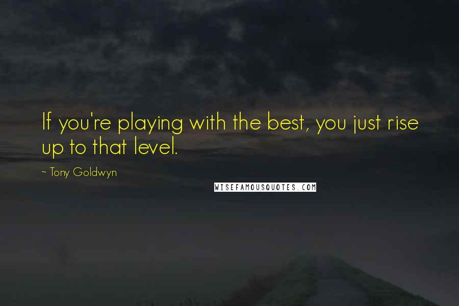 Tony Goldwyn Quotes: If you're playing with the best, you just rise up to that level.