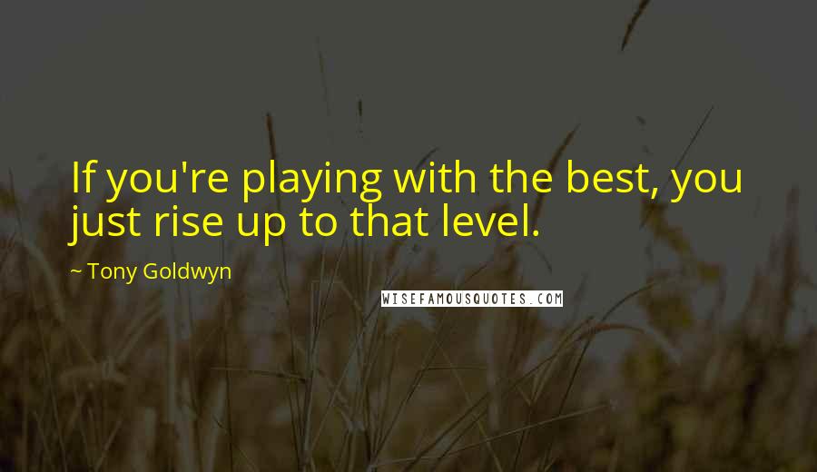 Tony Goldwyn Quotes: If you're playing with the best, you just rise up to that level.