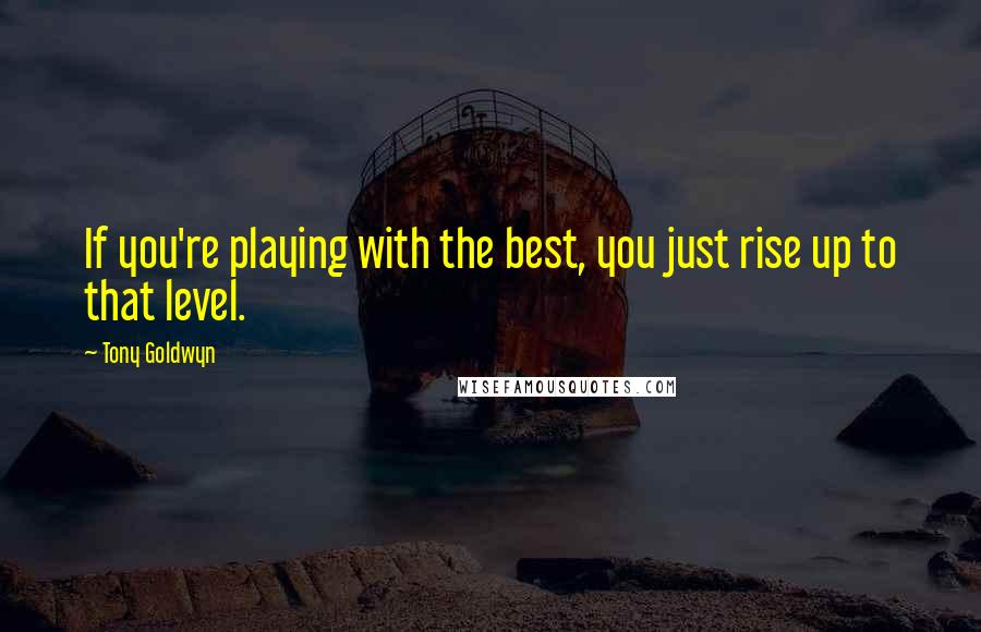 Tony Goldwyn Quotes: If you're playing with the best, you just rise up to that level.