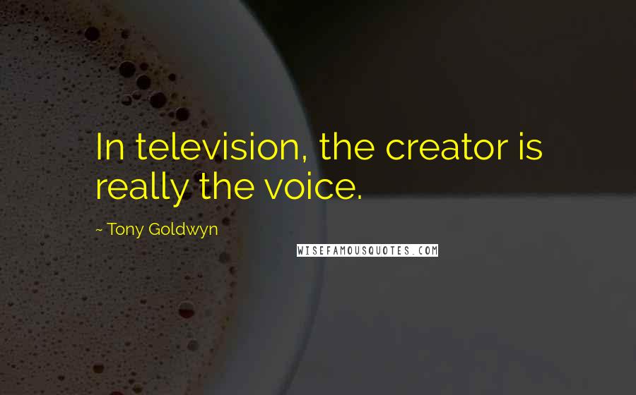 Tony Goldwyn Quotes: In television, the creator is really the voice.