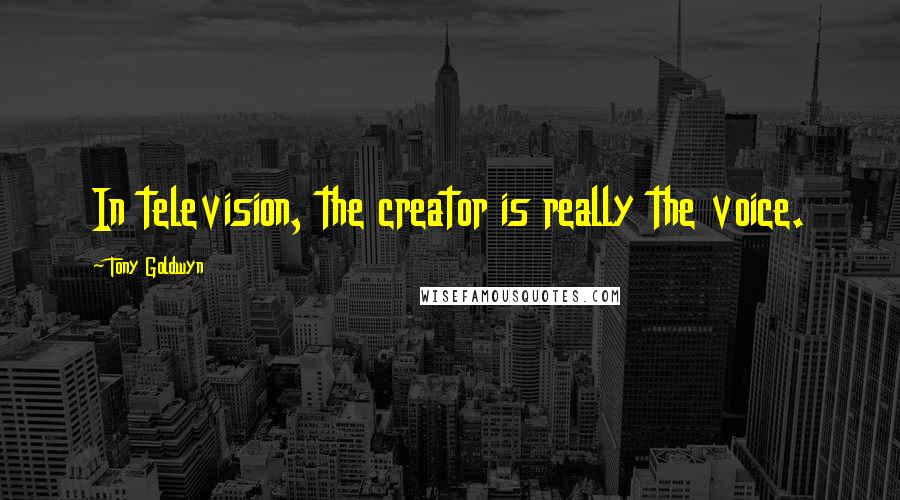 Tony Goldwyn Quotes: In television, the creator is really the voice.