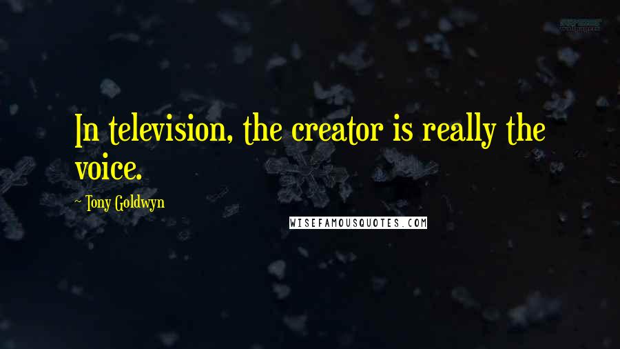 Tony Goldwyn Quotes: In television, the creator is really the voice.