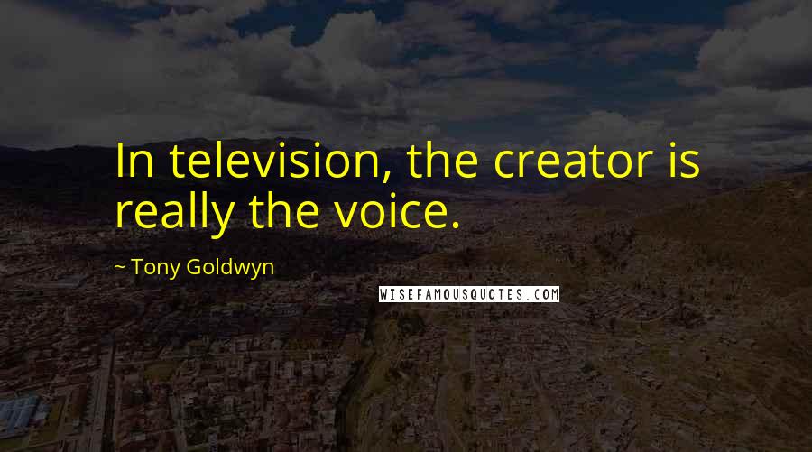 Tony Goldwyn Quotes: In television, the creator is really the voice.