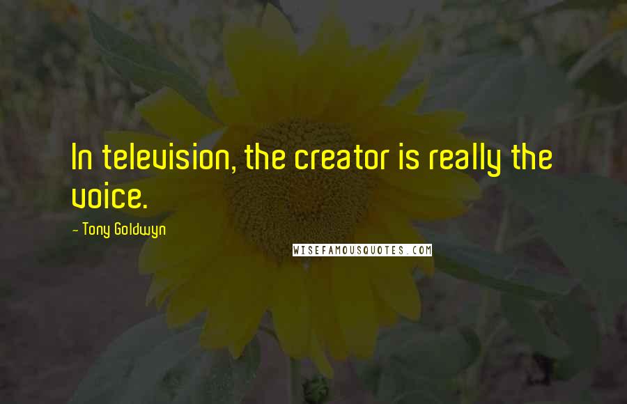 Tony Goldwyn Quotes: In television, the creator is really the voice.