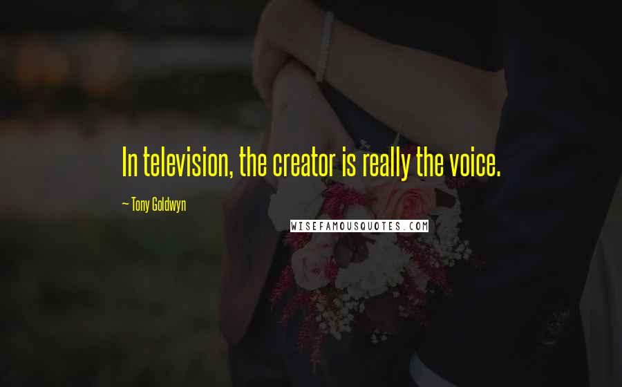 Tony Goldwyn Quotes: In television, the creator is really the voice.