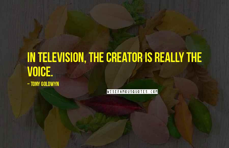 Tony Goldwyn Quotes: In television, the creator is really the voice.