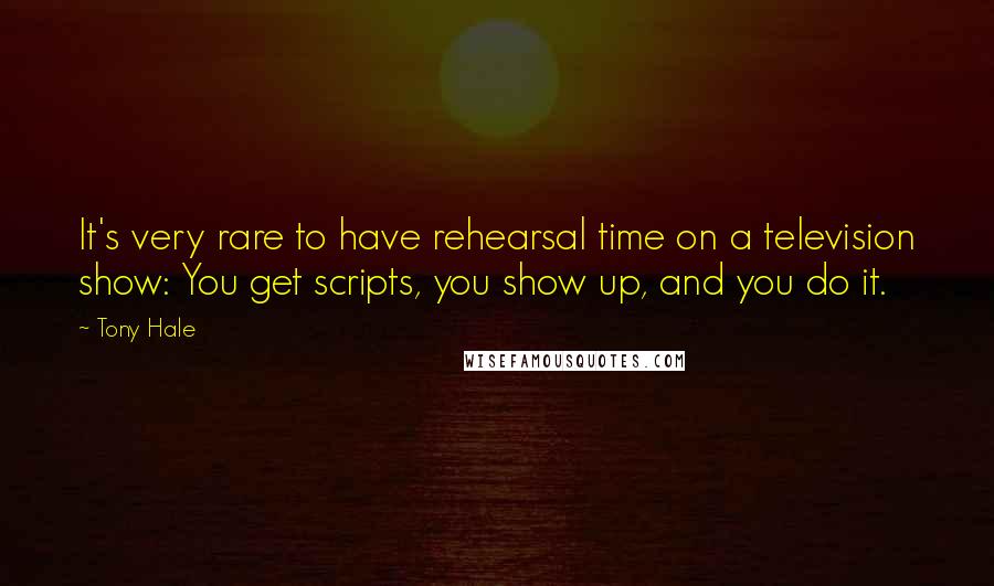 Tony Hale Quotes: It's very rare to have rehearsal time on a television show: You get scripts, you show up, and you do it.