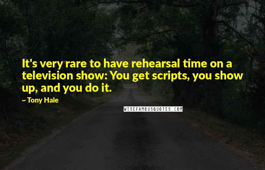 Tony Hale Quotes: It's very rare to have rehearsal time on a television show: You get scripts, you show up, and you do it.