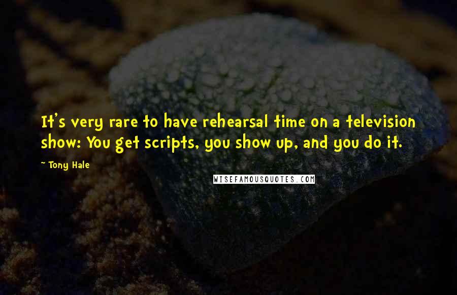 Tony Hale Quotes: It's very rare to have rehearsal time on a television show: You get scripts, you show up, and you do it.