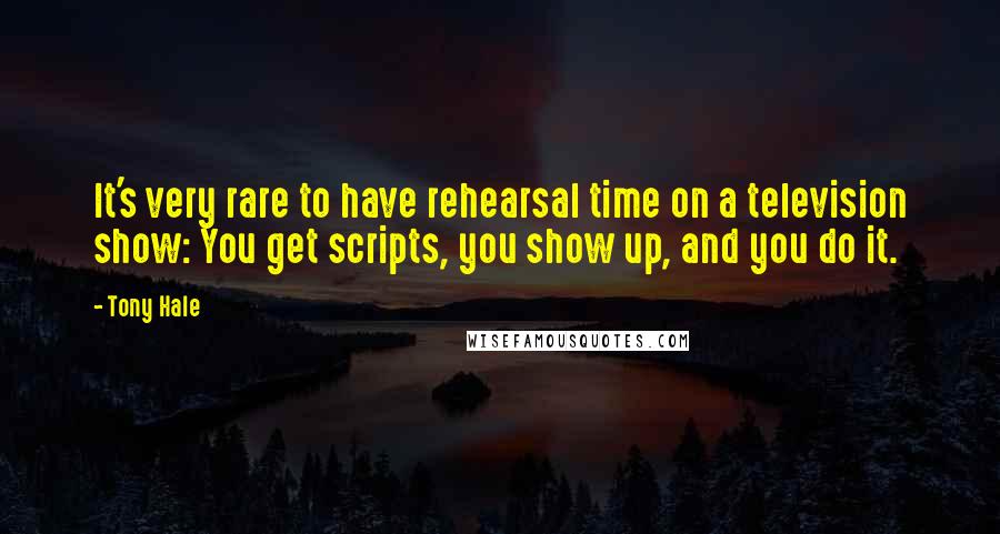 Tony Hale Quotes: It's very rare to have rehearsal time on a television show: You get scripts, you show up, and you do it.