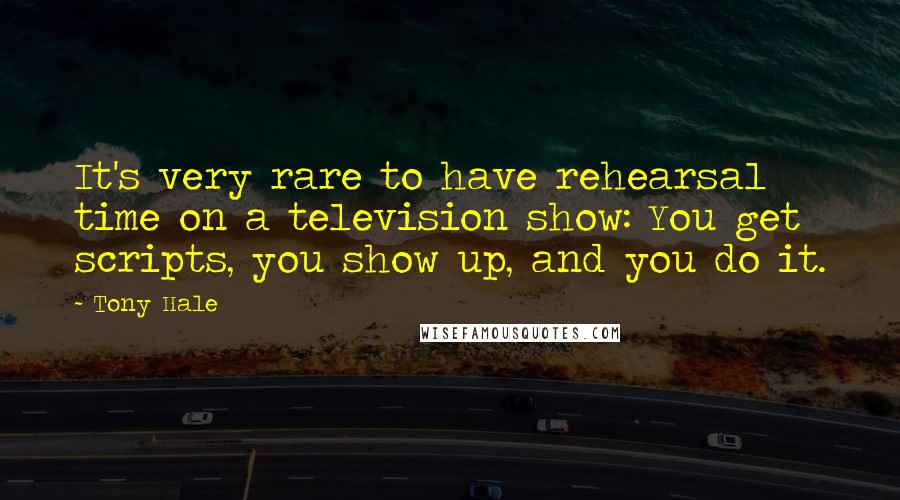 Tony Hale Quotes: It's very rare to have rehearsal time on a television show: You get scripts, you show up, and you do it.